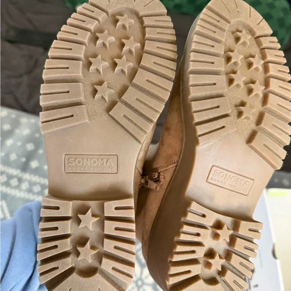 Suede Chelsea Platform Booties in Light Brown - Picture 3 of 4